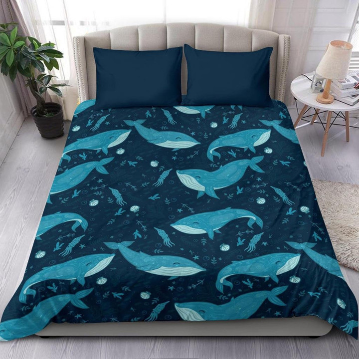 Whales Duvet Cover and pillow Covers - Whales Bedding Set - Whales Bed Cover