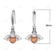 Lovely Orange Bee Animal Drop Earrings For Women Fine Jewelry Gift Bijoux
