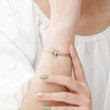 Sterling Silver Bee Embraces Heart Gemstone Charm Bead Fit Original Pan Charm Bracelets Jewelry