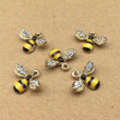 Enamel Bee Charm for Jewelry Making Cute Earring Pendant Bracelet Necklace Accessories