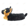 Millffy Classic German Shepherd Slippers - Plush Dog Animal Slippers Black and Tan Costume Footwear