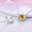 Luxury Jewelry Sunflower Sunshine flower Stone Chain Necklace Collier Choker Women Necklace 925 Silver Jewelry Gift