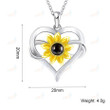 Rose Valley Sunflower Pendant Necklace for Women Heart Fashion Jewelry One Hundred Languages I Love You Girls Gifts