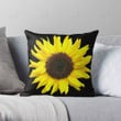 Sunflower on Black Background Throw Pillow Pillow Covers Decorative Couch Cushions