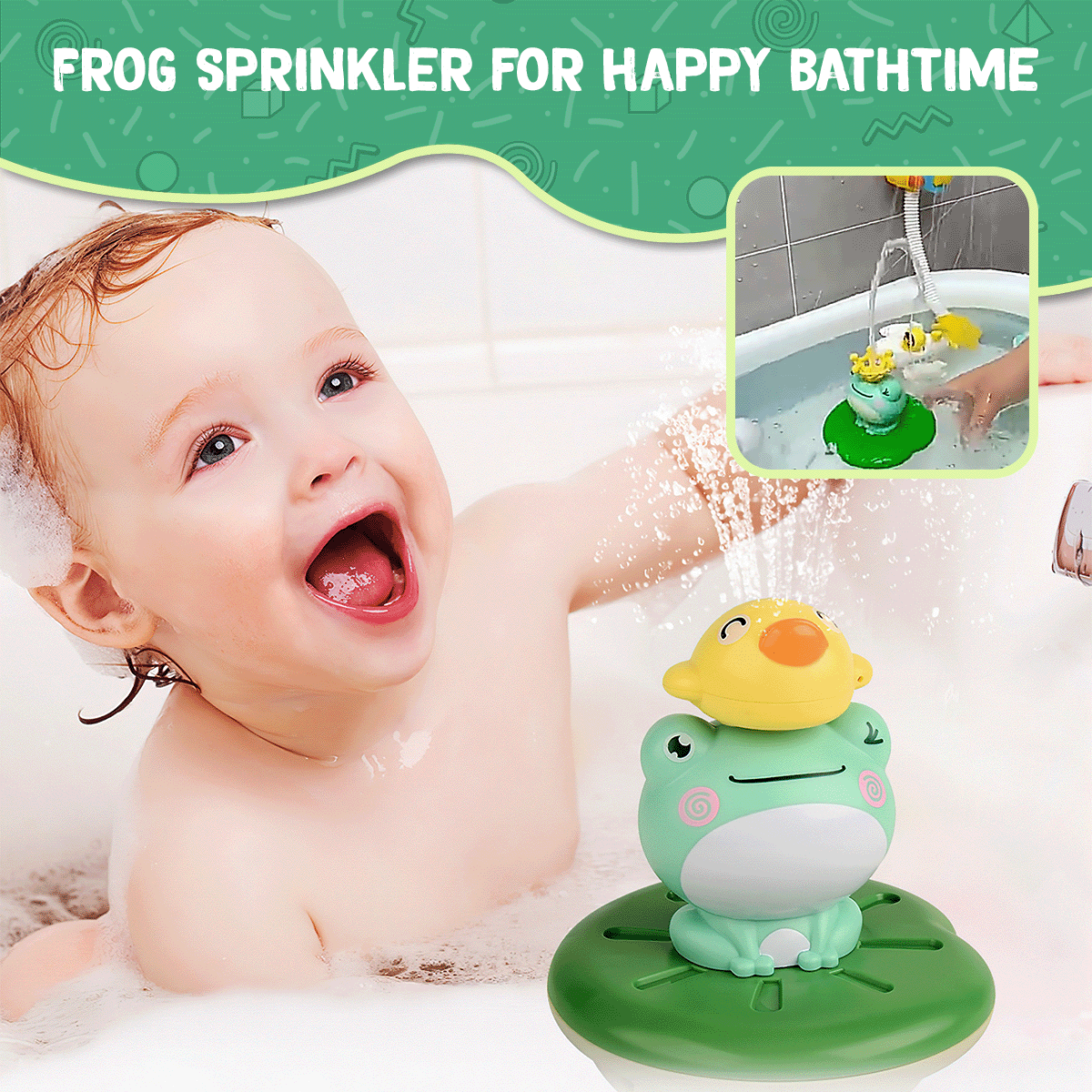Electric Rotation Floating Frog Sprinkler Bath Toys For Children