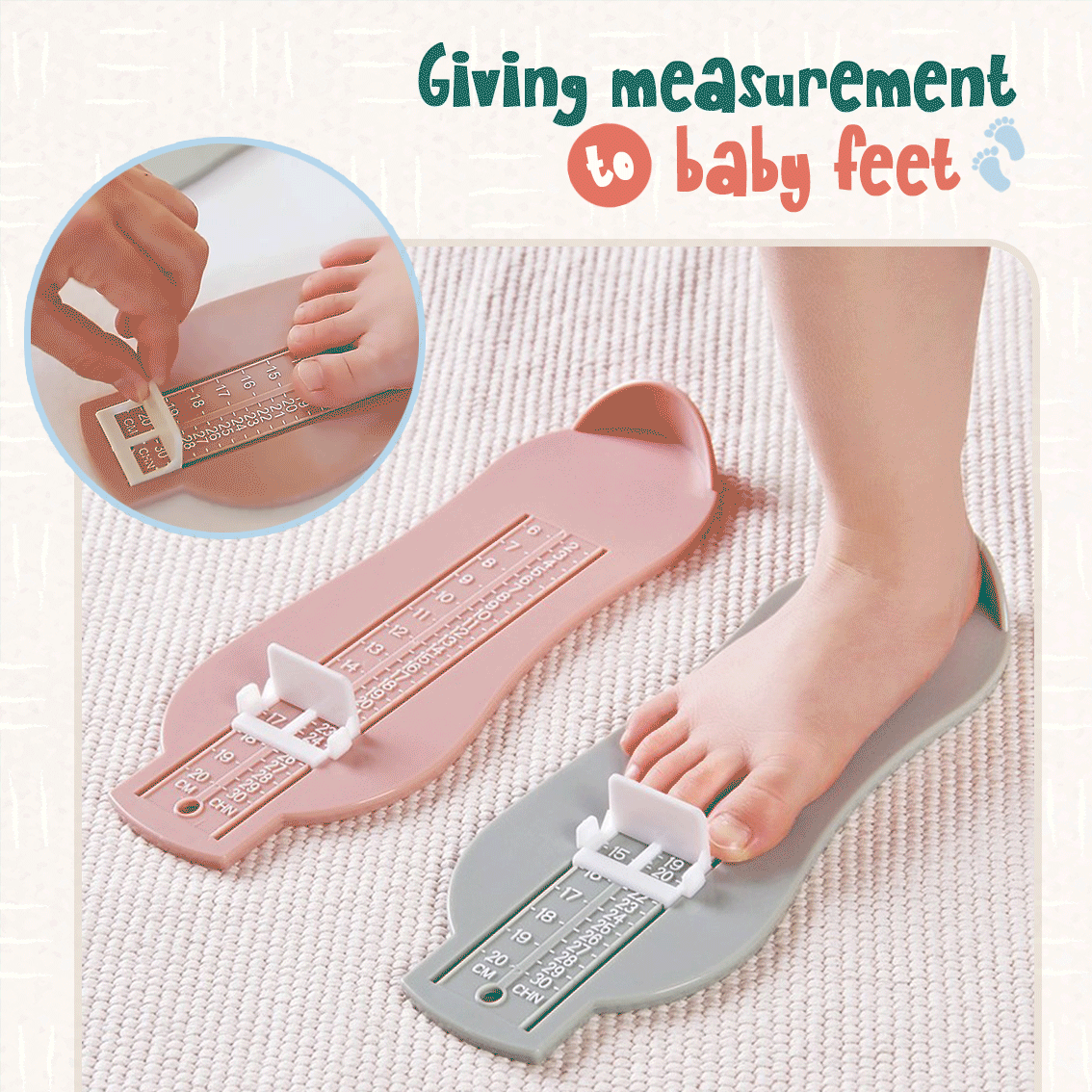 Baby Foot Ruler ABS Kids Foot Length Measuring Kits