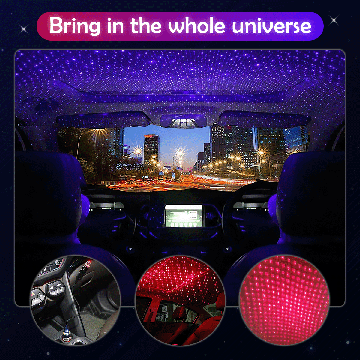 LED Car Roof Star Night Light Projector Atmosphere Galaxy Lamp 6