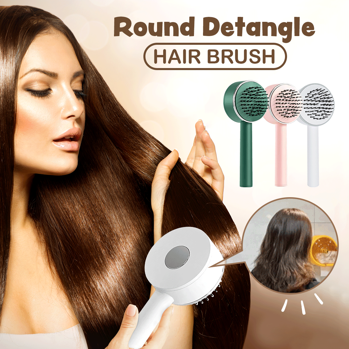 Round Detangle Hair Brush