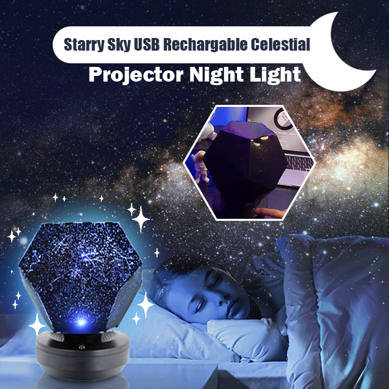 Starry Sky USB Rechargable Celestial Projector Night Light