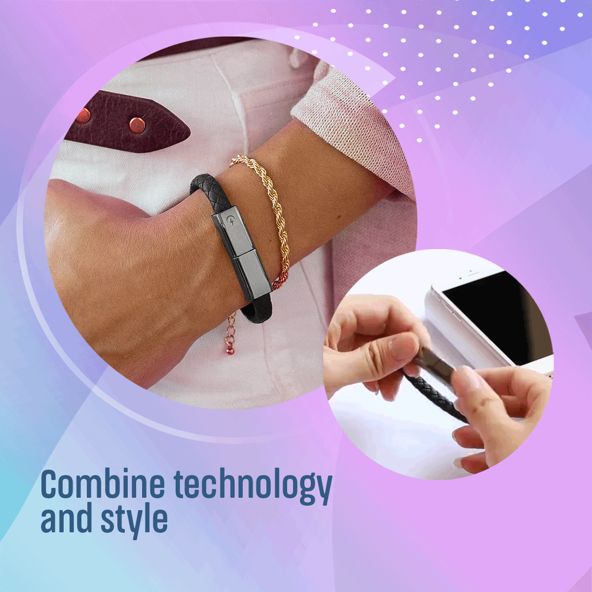 USB Cable Charging Bracelet for iPhone Android & Type C