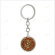 New Fashion Charm Firefighter Tool Glass Keychain Accessories