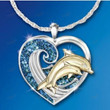 Blue Heart New Dolphin Necklace for Women