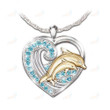 Blue Heart New Dolphin Necklace for Women