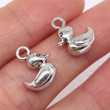 5pcs 15x10mm Antique Silver Color 3D Duck Charms Pendant For Jewelry Making