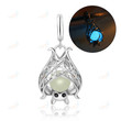 Sterling Silver Animal Bat Luminous Pendant Bead for Women Jewelry Christmas Gift