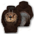 3D Hoodie For Men Love Animal Otter