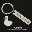 Funny Ducking Love You Cute Duck Pun Keychain