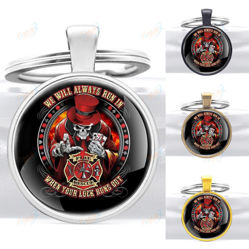 Great Firefighter Emergency Rescue Pendant Key Rings Classic Men Women Jewelry Gifts Keychains