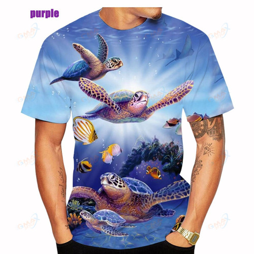 Cute Sea Turtle 3d Print Men/women T-shirt