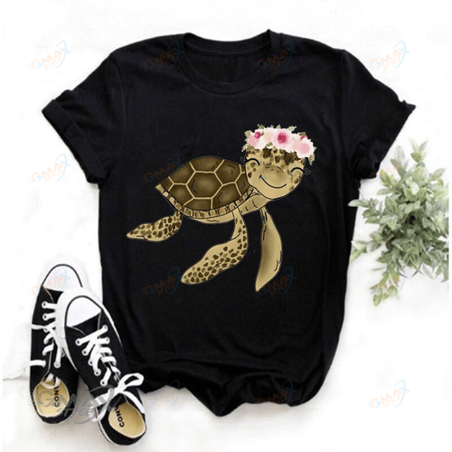 Sea Turtle Print T-shirt Women