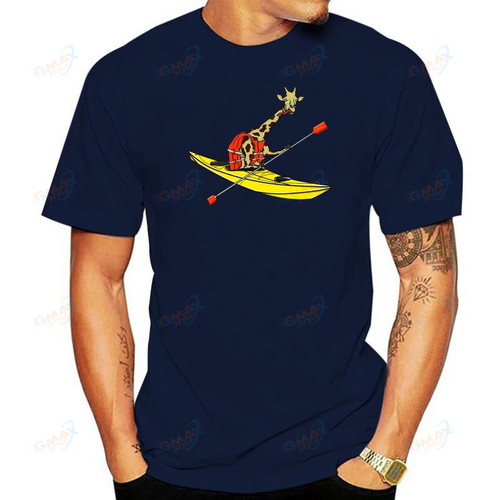 Men t-shirt Short sleeve Giraffe Sea Kayaking t-shirt tee tops