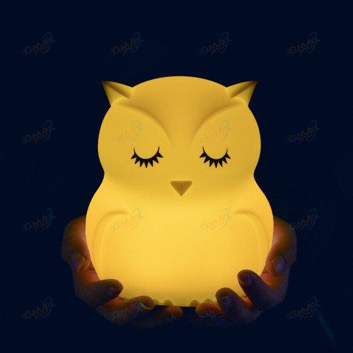 Owl LED Night Light Touch Sensor 9 Colors Dimmable Silicone Bedside Lamp for Children Baby Christmas gift