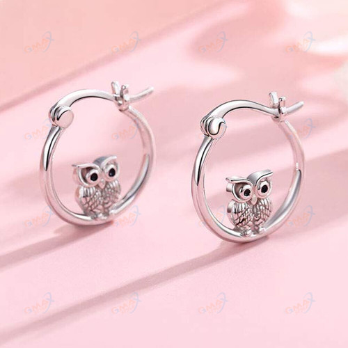 Harong Owl Hoop Earrings Trendy Jewelry Earring Women Gift