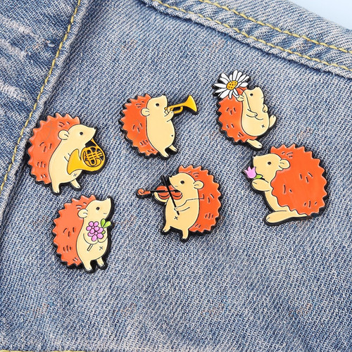 Hedgehog Brooches Bag Lapel Pin Jewelry Gifts for Kids Friends