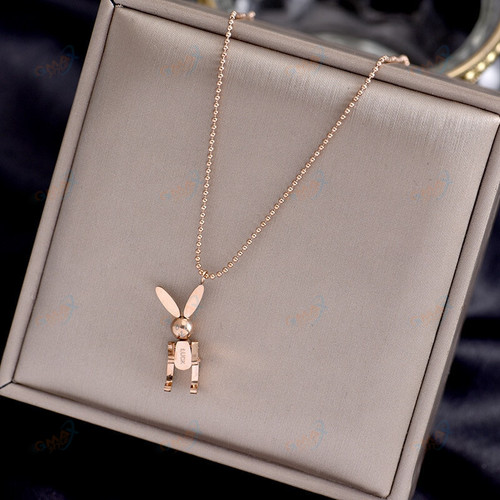 Cute Rabbit Pendant Necklace Gold Color Jewelry Woman Gift