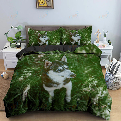 Dog Funny Husky Bedding Set 3D Animal Cool Duvet Cover Sets Fashion Modern Luxury Comforter Covers Twin Queen King Single Size