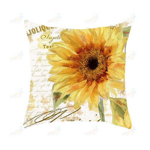 Sunflower Hand Painted Cushion Cover Oil Painting Creative Sunflower Throw Pillow Case For Sofa Pillowcase Car Cushion Cover