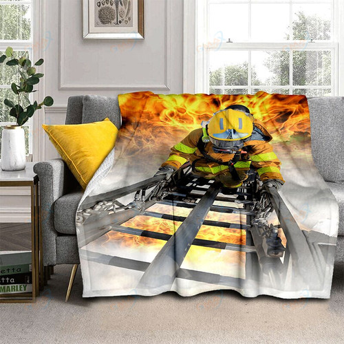 Firefighters Fire Flannel Theme Throw Blanket Cozy Soft Lightweight Warm for Couch Sofa Bed Decorate Kids Adults Birthday Gifts