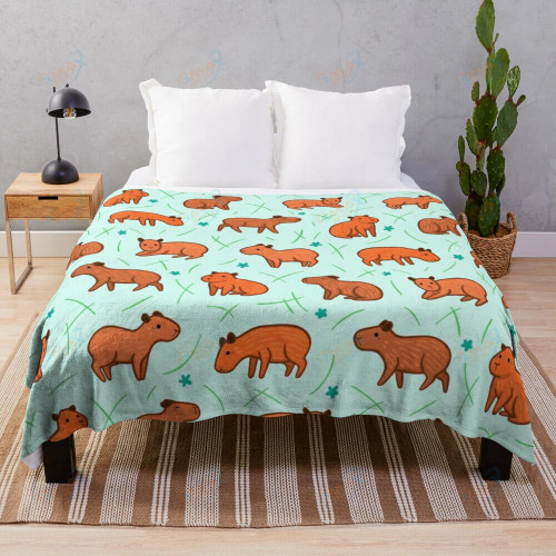 Capybara Pattern Throw Blanket
