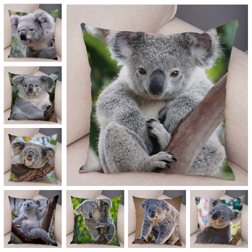 Koala Cushion Cover Wild Animal Pattern Print Pillowcase