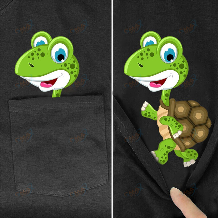 Pocket Small Sea Turtle T-Shirts
