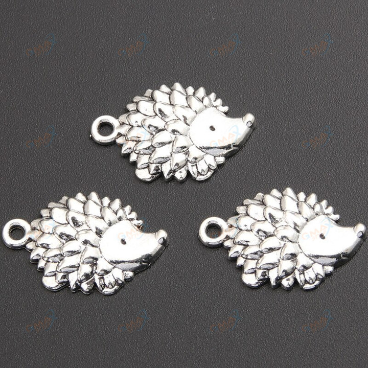 30pcs Silver Color Hedgehog Charms Pendant Fit Necklaces