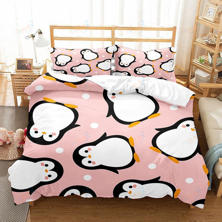 Cute Penguin Duvet Cover Home For Kids Adult Cute Bedding Bedding Set Double King