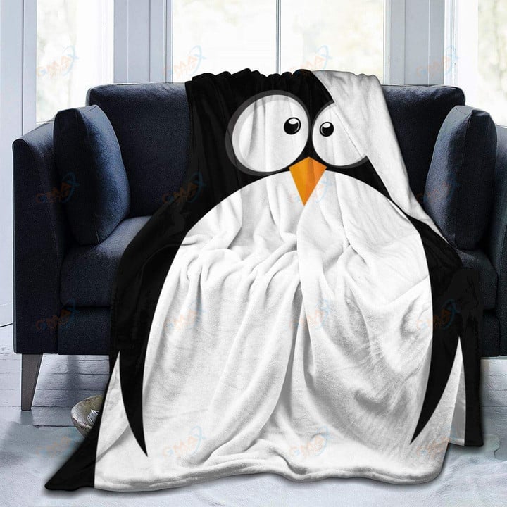 Funny Penguin Face Blanket Bed Blanket as Bedspread Coverlet Bed Cover Soft