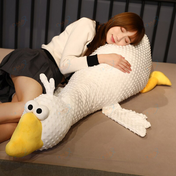 50-100CM Giant Fluffy Duck Plush Toys Sleep Pillow Cute Animal Stuffed Goose Dolls Floor Mat Kids Girls Birthday Gift