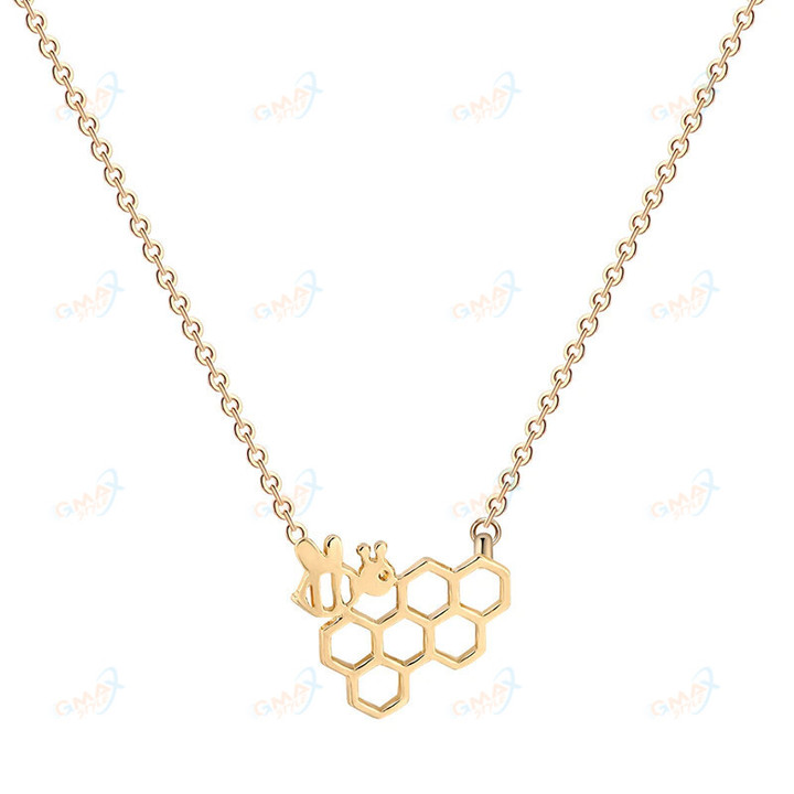 Cute Little Animal Honey Bee Necklace & Pendant Jewelry Bumble Bee Pendant Necklace for Women Girls