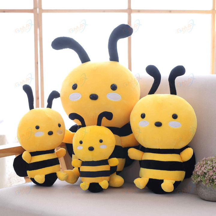 Cute Bee with Wings Plush Toys Lovely Stuffed Animal Dolls for Children Baby Birthday Home Decoration Gifts