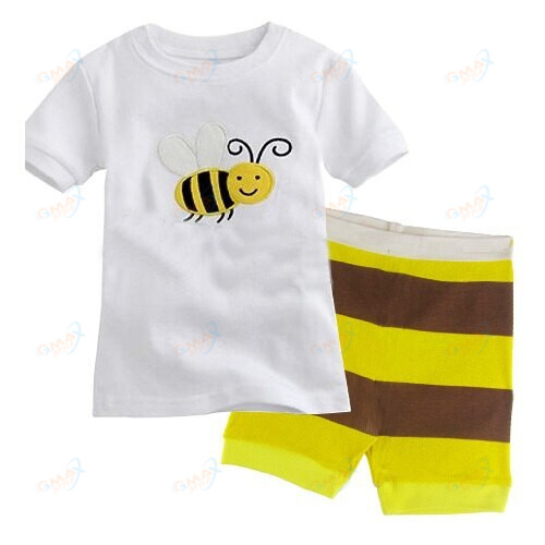 Summer Bee Boy Pajamas Suit Kids Sleepwear Nightgown