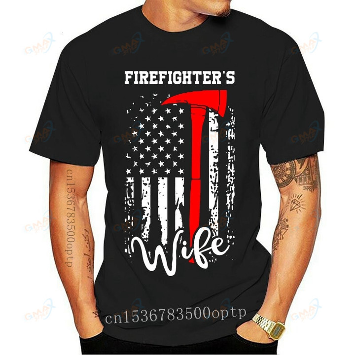New Men T Shirt Womens Firefighter Wife Shirt Fireman Wi Women t-shirt