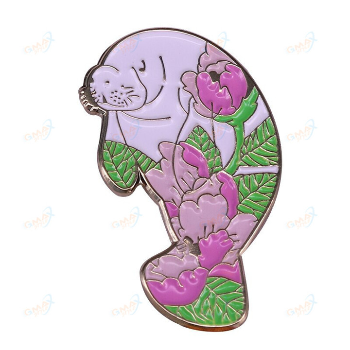 Save the Manatees Enamel Pin Florida Sunrise Landscape Party Unicorn Flowers Brooch Funny Chill Out Reminder!