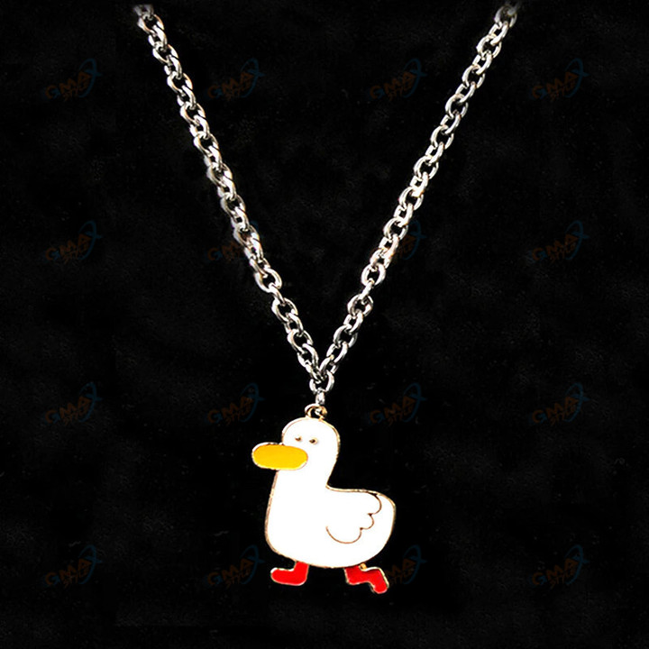 Fashion Cute Cartoon Little Duck Pendant Necklaces For Women Girls Kids Children Jewelry Silver Color Long Chain Necklace Gift