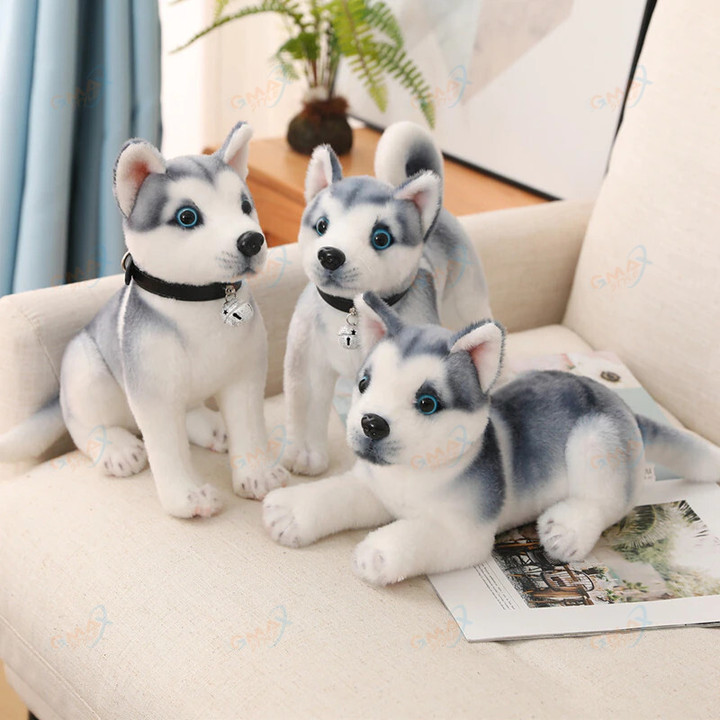 2 Sizes Cute Husky Dog Plush Toy Simulation Stuffed Soft Animal Pet Dog Pillow Christmas Gift For Kids Kawaii Valentine Present