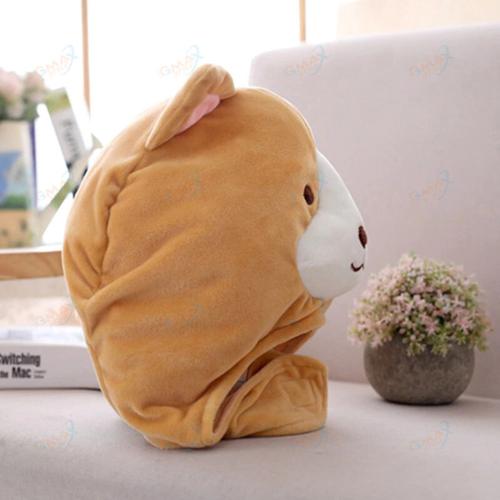 Cute Corgi Dog Plush Hat Funny Animal Stuffed Toys Headgear Soft Warm Cap Anime Cosplay Costume Party Photo Props