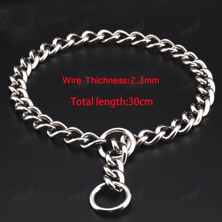 Stainless Steel P Chain for Dogs Training Choke Collars for Large Dogs French Bulldog German Shepherd Heavy Duty Pet Collar