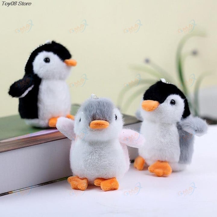 Penguin Stuffed Plush Animal Pendant Keychain Doll Stroller Toys For Children Kids Small Mini Plush Toys Baby Xmas Gift