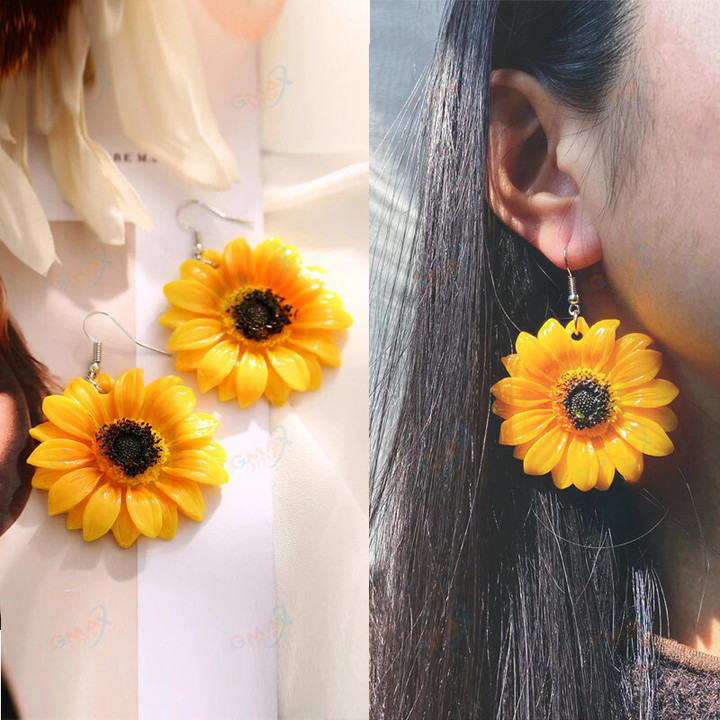 Delysia King New sunflower flower earrings creative retro casual earrings